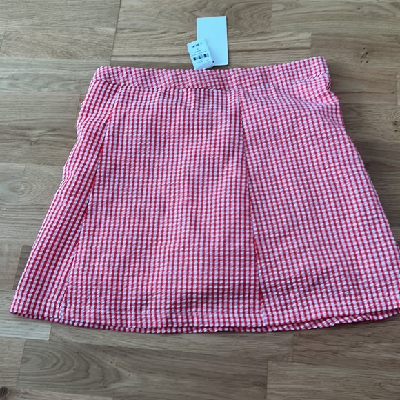 NWT LF red gingham 3D ruffle mini pencil skirt - Picture 5 of 10